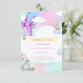 Magisch Watercolor Eenhoorn Kasteel Verjaardagsfee Kaart (Staand voorkant)