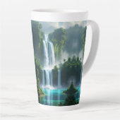 magisch waterval landschap latte mok (Rechterhoek)