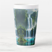 magisch waterval landschap latte mok (Voorkant)