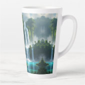 magisch waterval landschap latte mok (Rechts)