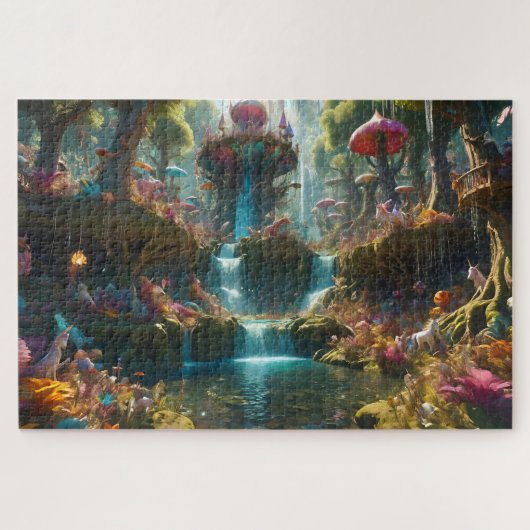 Magisch watervallandschap legpuzzel (Horizontaal)