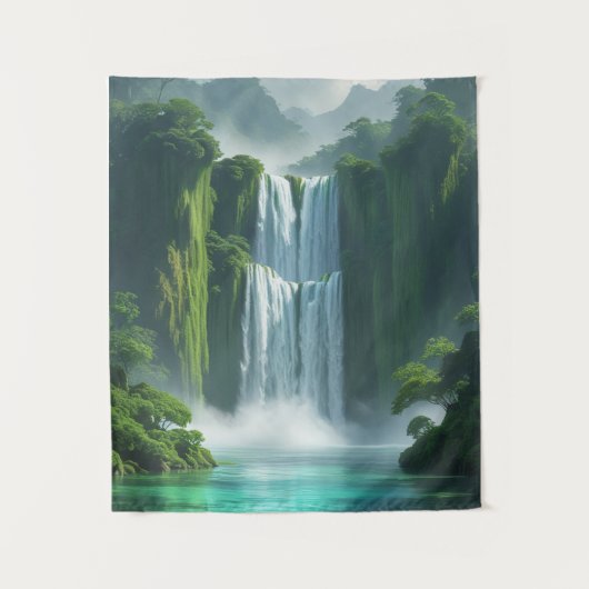 Magisch watervallandschap wandkleed (Voorkant)