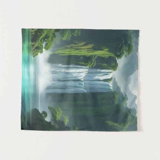 Magisch watervallandschap wandkleed (Voorkant (horizontaal))