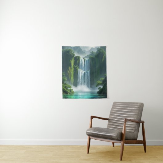 Magisch watervallandschap wandkleed (In situ)