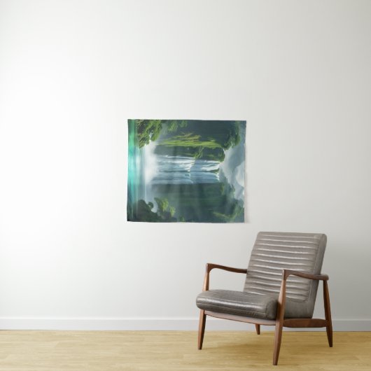Magisch watervallandschap wandkleed (In Situ (horizontaal))
