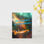 Magisch wenskaart voor heksenruimte in heksenheks kaart (Gele Bloem)