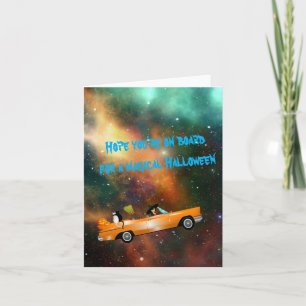 Magisch wenskaart voor heksenruimte in heksenheks kaart