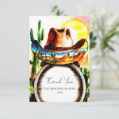 Magisch Western Pet Cowboy Baby shower Bedankkaart (Staand voorkant)