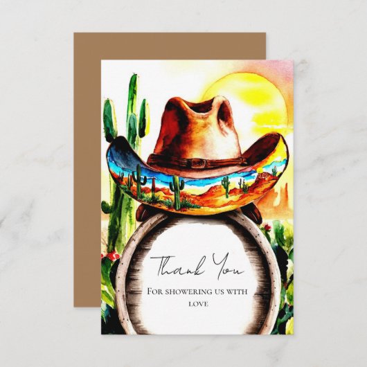 Magisch Western Pet Cowboy Baby shower Bedankkaart (Voorkant / Achterkant)