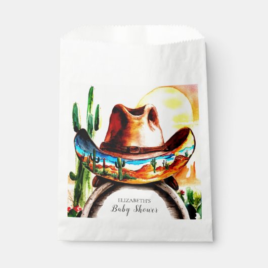 Magisch Western Pet Cowboy Baby shower Bedankzakje (Voorkant)