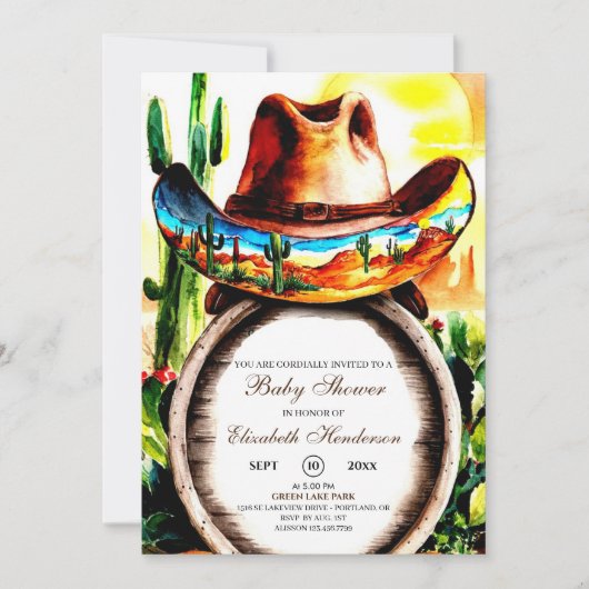 Magisch Western Pet Cowboy Baby shower Kaart (Voorkant)
