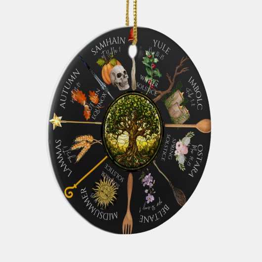 Magisch wiel van het jaar keramisch ornament (Rechts)