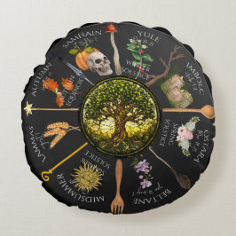 Magisch wiel van het jaar rond kussen