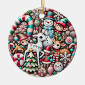 Magisch Winter Wonderland Kerstversiering – Fai Keramisch Ornament (Voorkant)