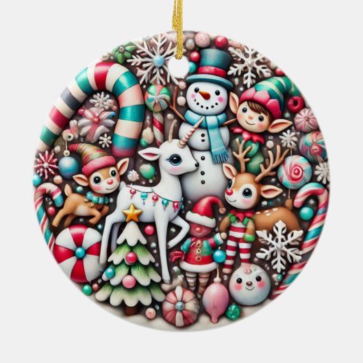 Magisch Winter Wonderland Kerstversiering – Fai Keramisch Ornament (Achterkant)