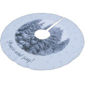 Magisch winterbos - blauw, op maat kerstboom rok (Gekanteld)