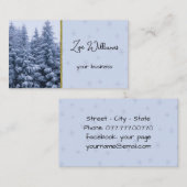Magisch winterbos - blauw, op maat visitekaartje (Voorkant / Achterkant)