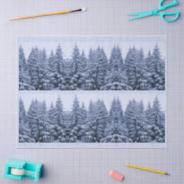 Magisch winterbos - blauw, tissuepapier