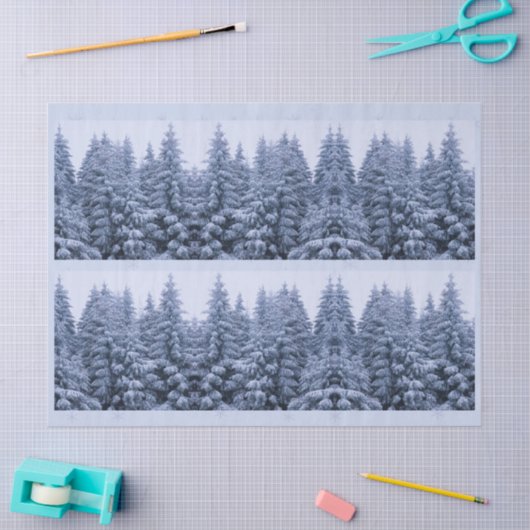 Magisch winterbos - blauw, tissuepapier (Craft)