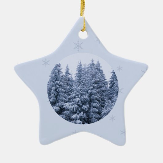 Magisch winterbos - custom Keramisch Ornament (Achterkant)