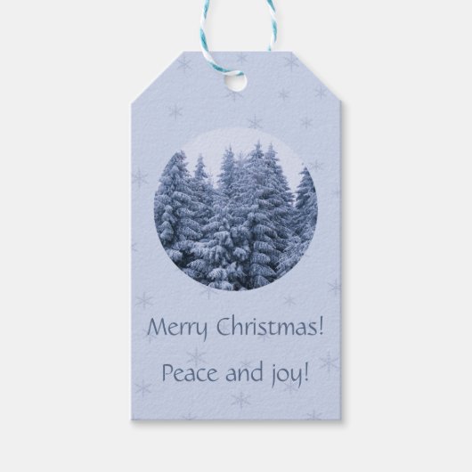 Magisch winterbos - kerst cadeaulabel (Voorkant)