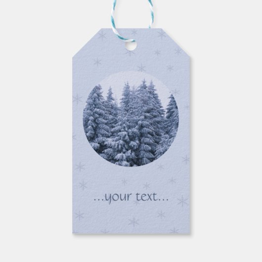 Magisch winterbos - kerst cadeaulabel (Achterkant)