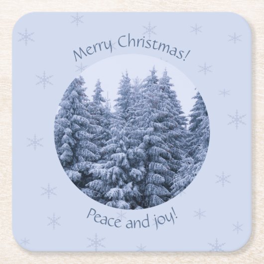 Magisch winterbos - kerst kartonnen onderzetters (Voorkant)