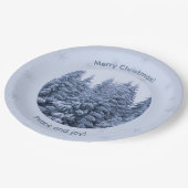 Magisch winterbos - kerstfeest papieren bordje (Gekanteld)