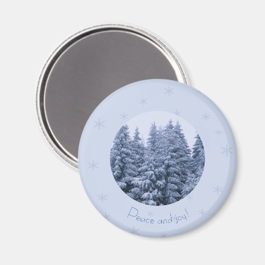 Magisch winterbos - magneet (Voorkant / Achterkant)