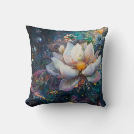 Magisch Witte Bloem Patroon Worp Kussen