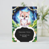 Magisch Woud Bos Wolf Verjaardag Bedankkaart (Staand voorkant)