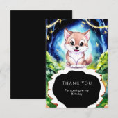 Magisch Woud Bos Wolf Verjaardag Bedankkaart (Voorkant / Achterkant)