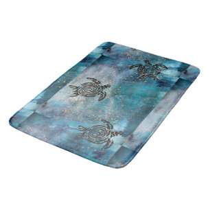 Magisch Zee Turtle Glittery Blue Badmat
