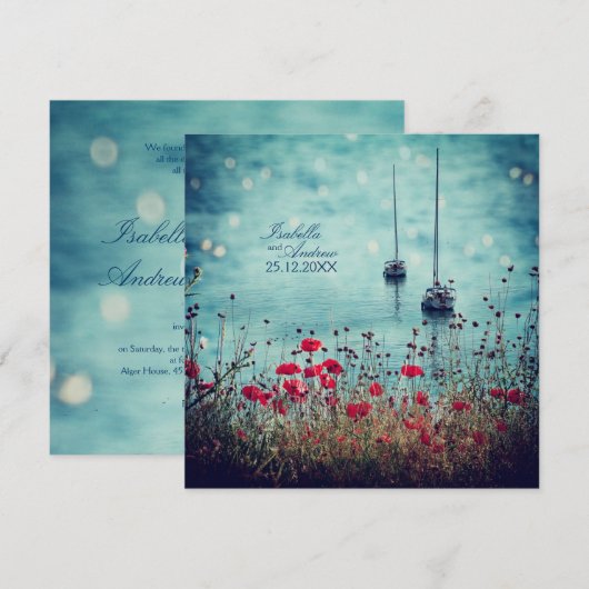 Magisch Zee van Liefde - Wedding Kaart (Voorkant / Achterkant)