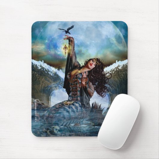 Magisch Zee Witch Mermaid Mousepad Muismat (Met muis)
