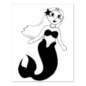 Magisch zwemmen Zeemeermin Zee Rubberstempel (Afrduk)