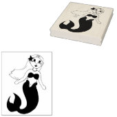Magisch zwemmen Zeemeermin Zee Rubberstempel (Gestempeld)