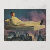 Magisch zwevend matras boven de stad briefkaart (Voorkant)