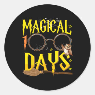 Magische 100 dagen schoollerarenstudenten Kind B Ronde Sticker
