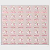 Magische 1e verjaardag eenhoorn cadeaupapier (Vlak)