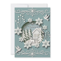 Magische 3D Unieke Kerst Kaart met Winter Scene