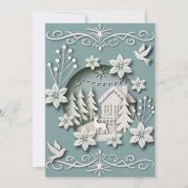 Magische 3D Unieke Kerst Kaart met Winter Scene