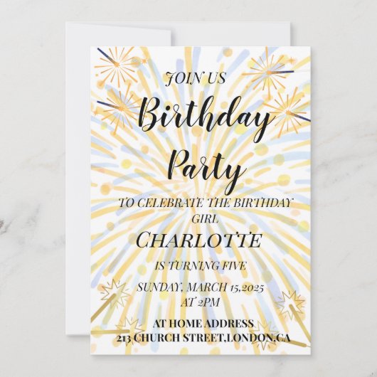 Magische 5e verjaardag Bash Kaart (Voorkant)