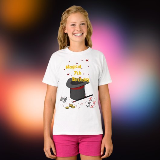 Magische 7e verjaardag Thema Party T-shirt