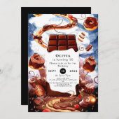 Magische aangepaste chocolade verjaardag kaart (Voorkant / Achterkant)