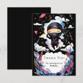Magische aangepaste ninja verjaardag bedankkaart (Voorkant / Achterkant)