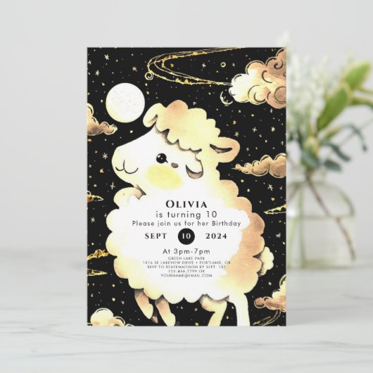 Magische aangepaste schapen verjaardag kaart (Staand voorkant)