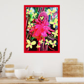 Magische aardbei bloem poster (Keuken)