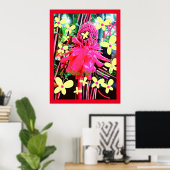 Magische aardbei bloem poster (Thuiskantoor)