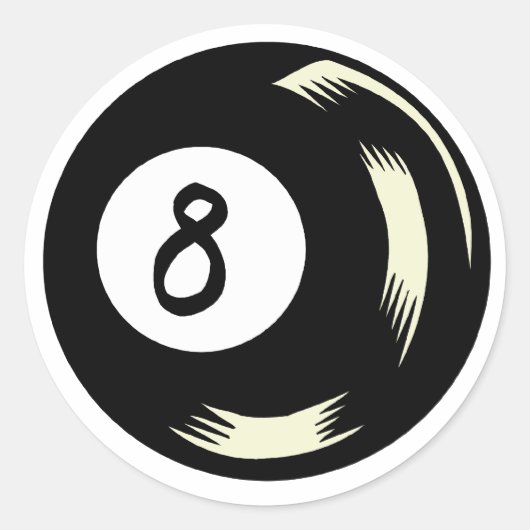 Magische Acht Bal Ronde Sticker (Voorkant)